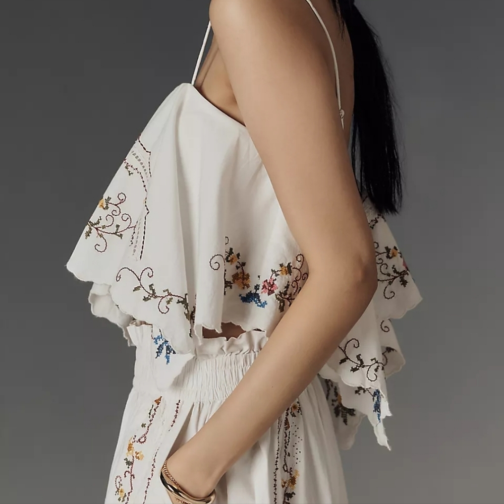 Anthropologie Hanky Crop Cutwork Tank - Picture 5 of 7